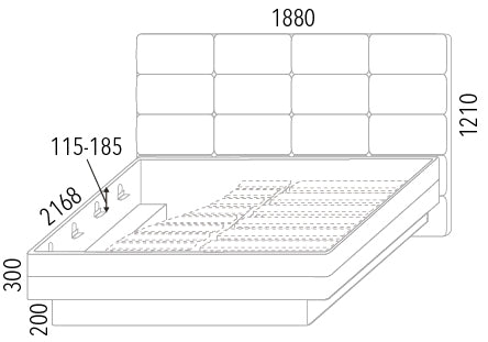 FANTAZIE GRANDE čelo čalouněné s úložným prostorem