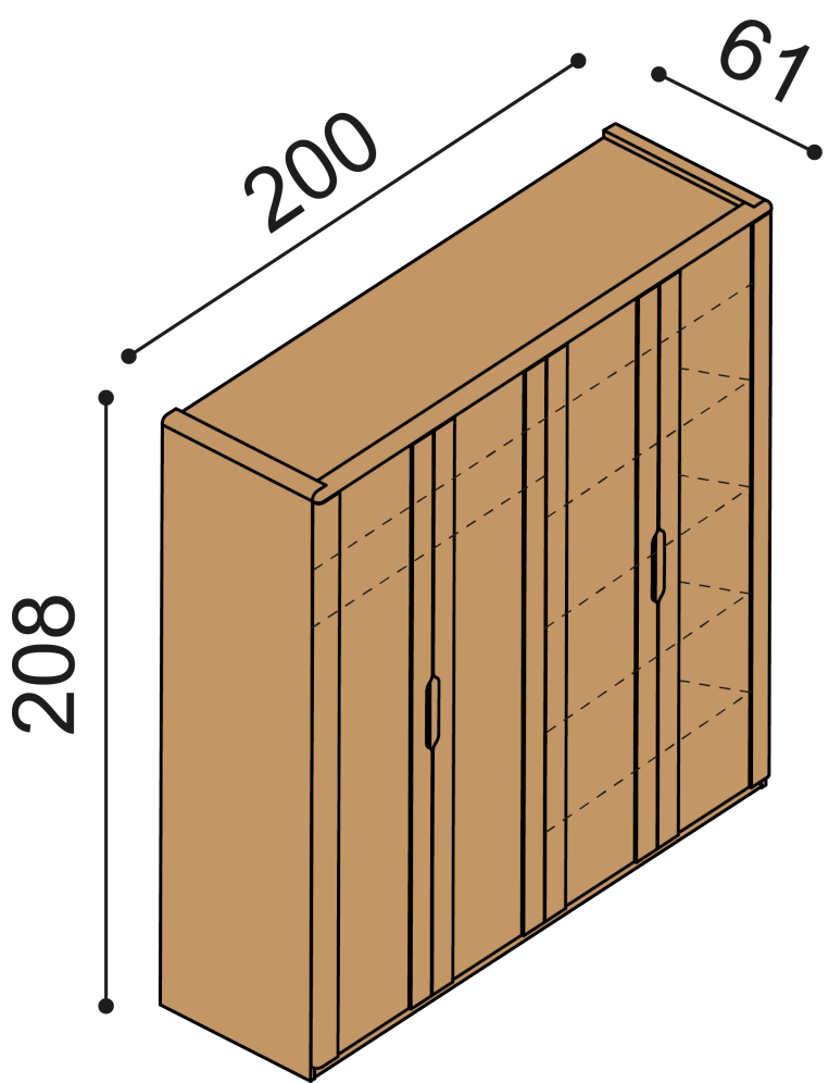 Skříň FLABO čtyřdvéřová